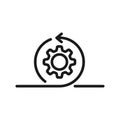 Agile process line icon. Gear, arrow and Agile development concept. Vector illustration