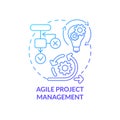 Agile project management blue gradient concept icon