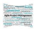 Agile Project Management Word Cloud. Essential Concepts for Agile Success