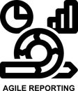 agile, reporting, analysis, analytics, data visualization, metrics outline icon