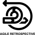 agile retrospective, sprint retrospective, agile, scrum, retrospective, flashback outline icon