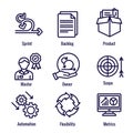 Agile Scrum Process, development w icon set