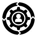 User Development, Customer Development, Human Resources Glyph Solid Icon Royalty Free Stock Photo