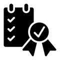 Quality Assurance, Management, Quality Glyph Solid Icon Royalty Free Stock Photo