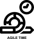 agile, time, estimation, duration, schedule, time management, project management outline icon