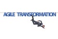 The agile transformation concept with businessman walking on tight rope Royalty Free Stock Photo