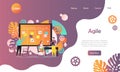 Agile vector website landing page design template
