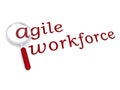 Agile workforce with magnifiying glass Royalty Free Stock Photo