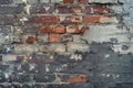 Aging brick wall with peeling paint texture Royalty Free Stock Photo