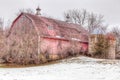 Aging Distressed Barn in Winter