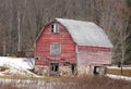 Aging Distressed Barn in Winter