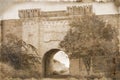 Aging photography of a Yeni-Kale gates, fortress Royalty Free Stock Photo