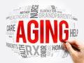 Aging word cloud collage, social concept Royalty Free Stock Photo