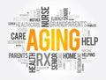 Aging word cloud collage, social concept background Royalty Free Stock Photo