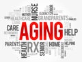 Aging word cloud collage, social concept background Royalty Free Stock Photo