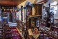 Agios Athanasios, Greece Greek empty Christian Orthodox church interior.