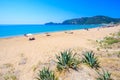 Agios Georgios beach at paradise bay in beautiful mountain scenery, Corfu island, Greece