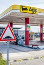 Agip logo on its gas service station