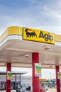 Agip logo on its gas service station