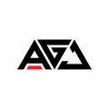 AGJ triangle letter logo design with triangle shape. AGJ triangle logo design monogram. AGJ triangle vector logo template with red Royalty Free Stock Photo