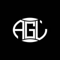 AGL abstract monogram circle logo design on black background. AGL Unique creative initials letter logo Royalty Free Stock Photo