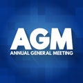 AGM - Annual General Meeting acronym, business concept background