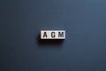 AGM - annual general meeting,word concept on cubes Royalty Free Stock Photo