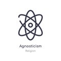 agnosticism outline icon. isolated line vector illustration from religion collection. editable thin stroke agnosticism icon on