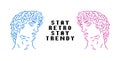 Pixel statue for t-shirt design with pixel font slogan. Tee shirt and apparel print in 8-bit retro games style. Vector