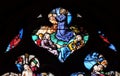 The agony in the garden, stained glass windows in the Saint Gervais and Saint Protais Church, Paris Royalty Free Stock Photo