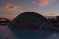 Agora most beautiful sunset in City of Arts Valencia
