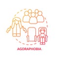 Agoraphobia red gradient concept icon