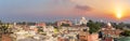 Agra city and Taj Mahal sunset panorama, India Royalty Free Stock Photo