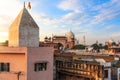 Agra deprived area and view on the Taj Mahal gate, India