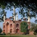 Agra. The Entrance building to the area of the Sikandra tomb of Mughul Emperor Akbar Royalty Free Stock Photo