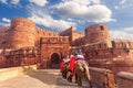 Agra Fort and elephants, view of India