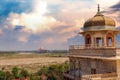 Agra Fort royal palace dome with medieval white marble architecture at sunset at Agra India Royalty Free Stock Photo