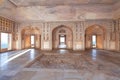 Agra Fort white marble medieval royal palace interior architecture with stone carvings at Agra India Royalty Free Stock Photo