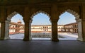 Agra Fort white marble royal palace with decorated garden of the medieval era built in the year 1573 at Agra, India Royalty Free Stock Photo