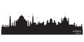 Agra India city skyline vector silhouette