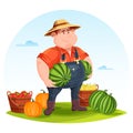 Agrarian or agricultural farmer in field