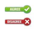 Agree and disagree button sets