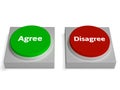 Agree Disagree Buttons Shows Agreement Royalty Free Stock Photo