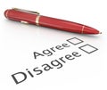 Agree Disagree Pen Voting Answer Choosing Yes No Approval Disapp