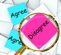 Agree Disagree Post-It Papers Mean Opinion And Point Of View Royalty Free Stock Photo