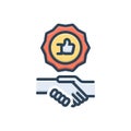 Color illustration icon for Agree, consent and handshake