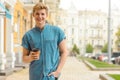 Agreeable young man with an amazing smile Royalty Free Stock Photo