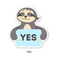 Agreeing sloth sticker