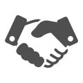Agreement business deal or handshake gray icon