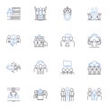 Agreement Consultation line icons collection. Negotiation, Contracting, Mediation, Collaboration, Conciliation